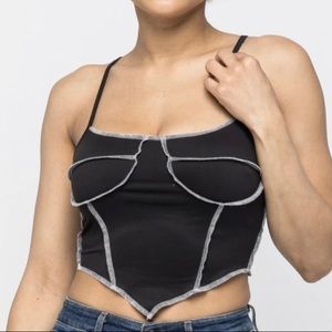 Black and white corset cami